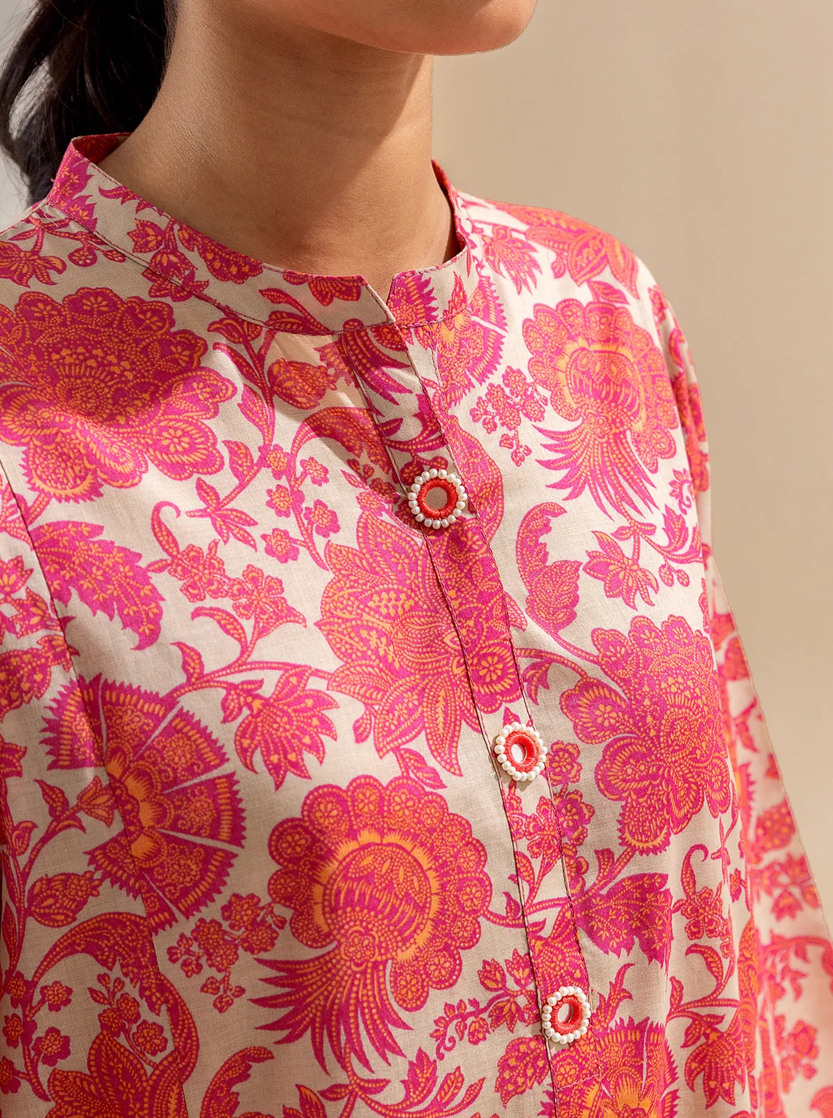 2 PIECE PRINTED LAWN -BLUSH GARDEN