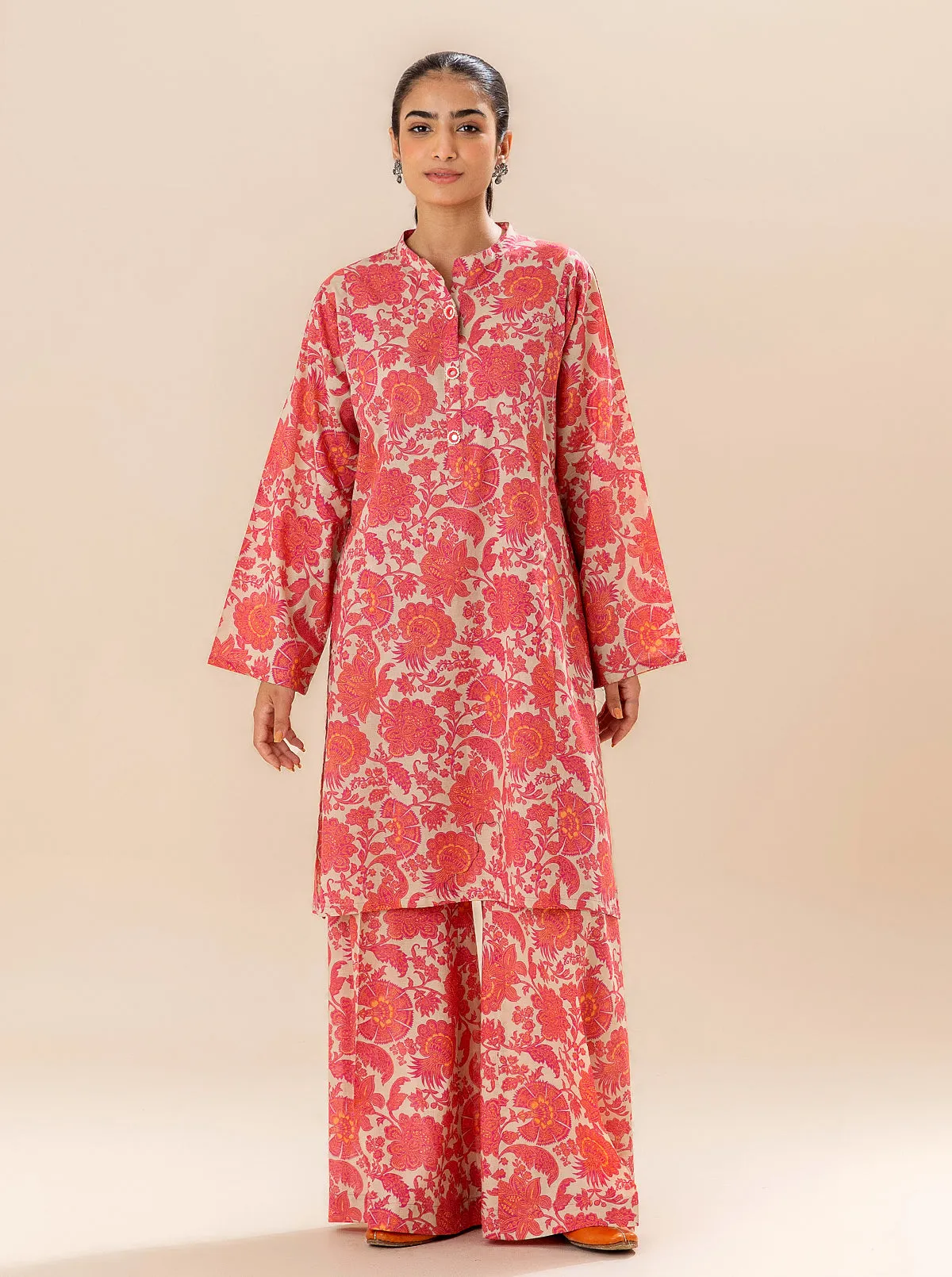 2 PIECE PRINTED LAWN -BLUSH GARDEN