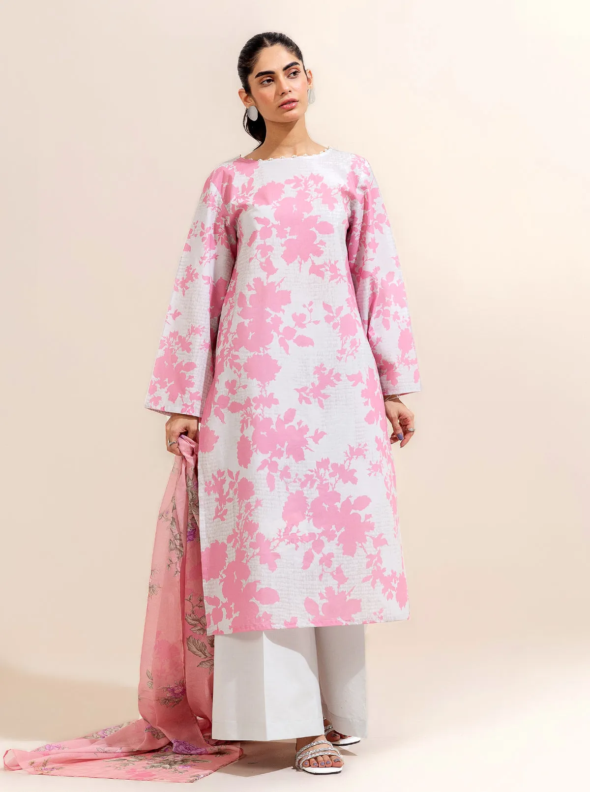 3 PIECE PRINTED LAWN-BLUSH BLOSSOM
