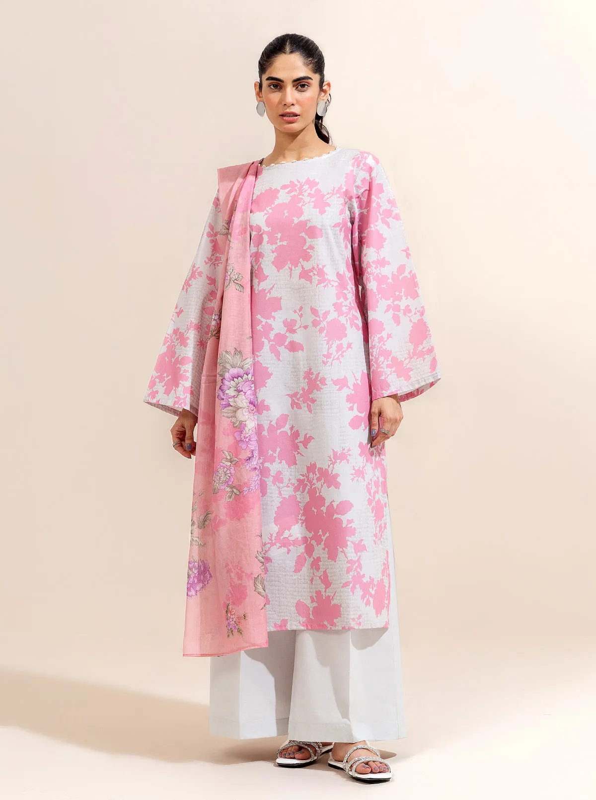 3 PIECE PRINTED LAWN-BLUSH BLOSSOM