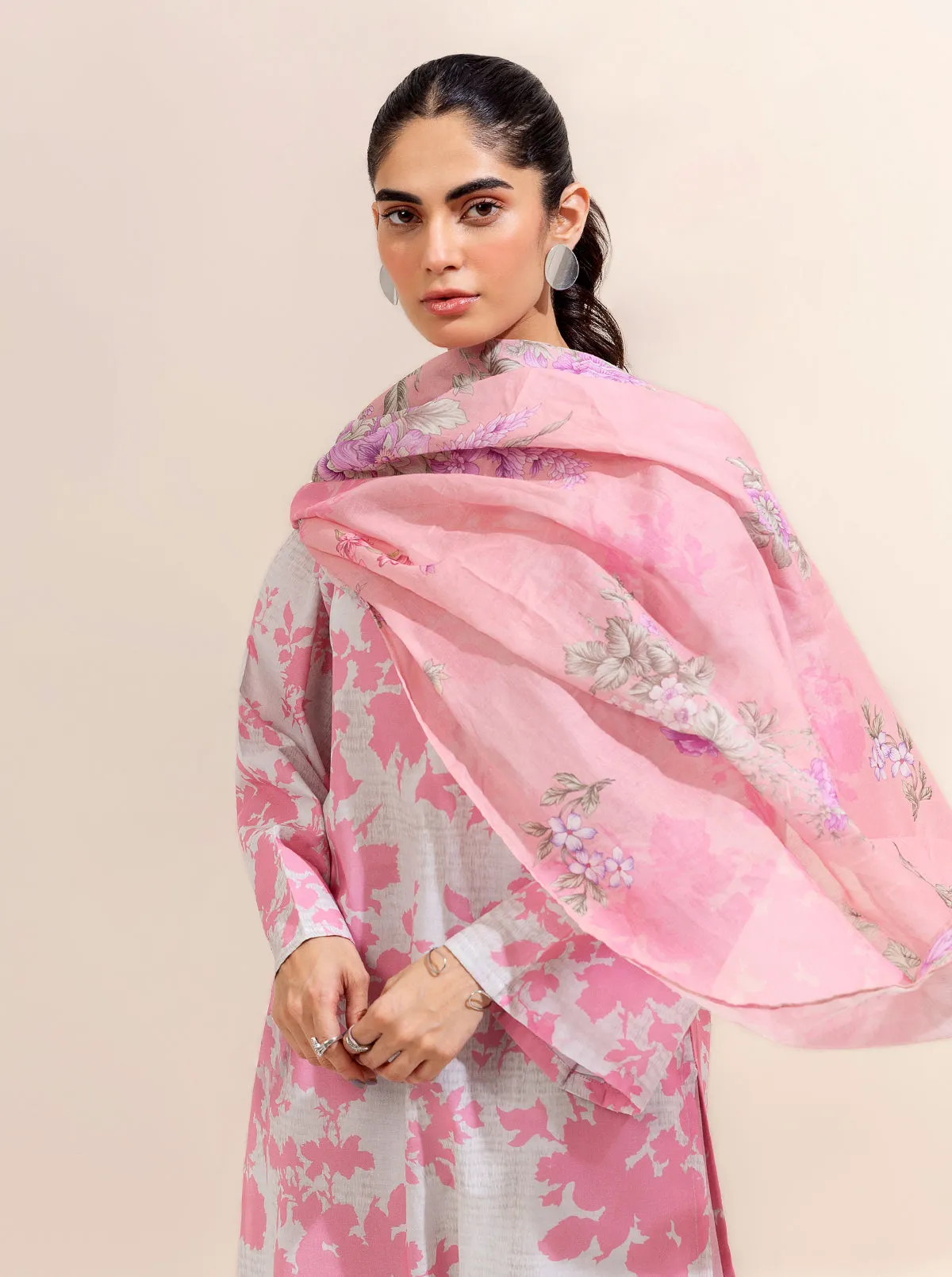 3 PIECE PRINTED LAWN-BLUSH BLOSSOM