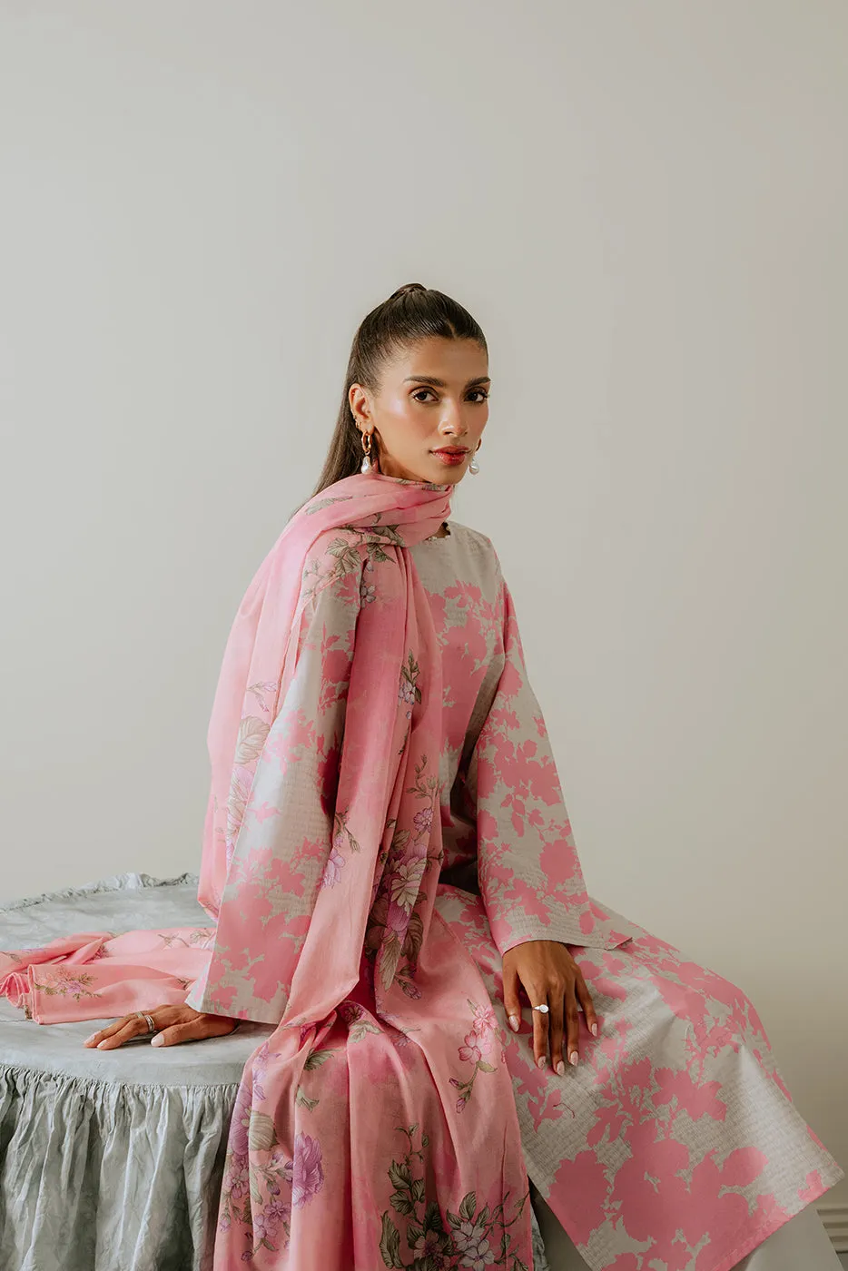 3 PIECE PRINTED LAWN-BLUSH BLOSSOM