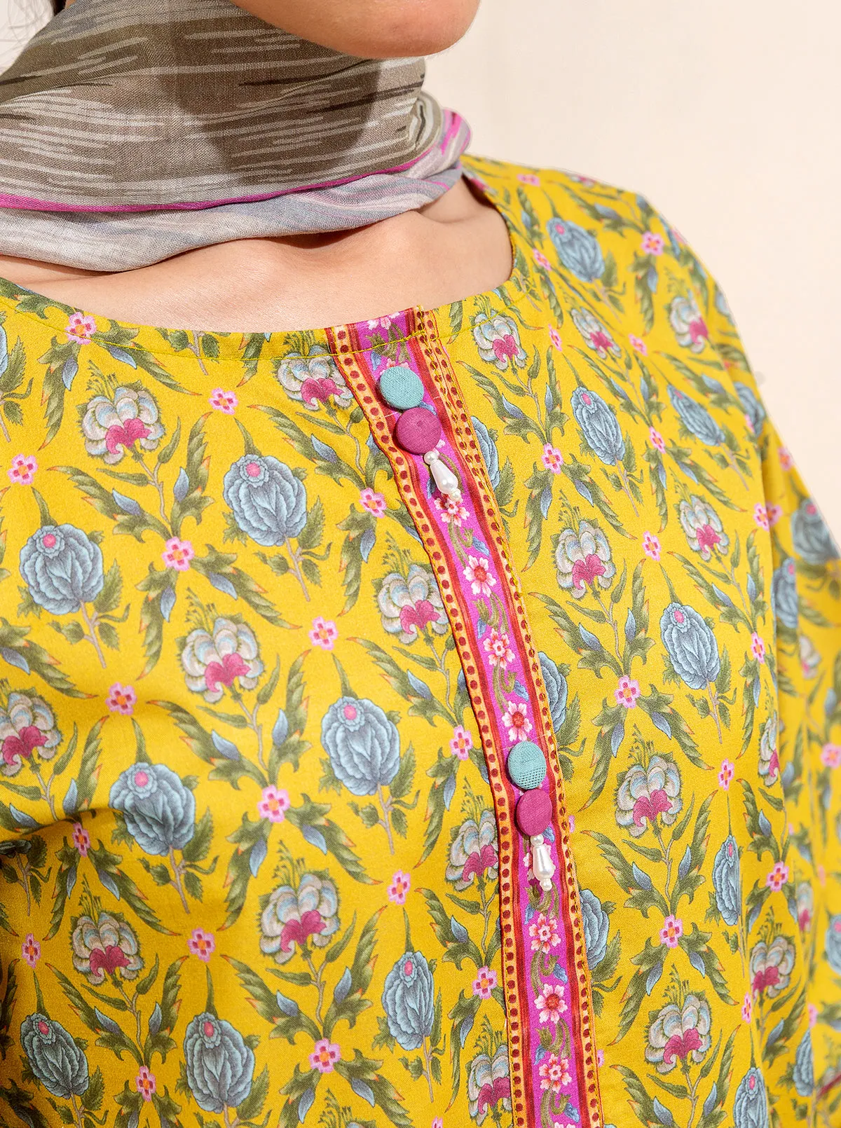 3 PIECE PRINTED LAWN-CANDY SAND