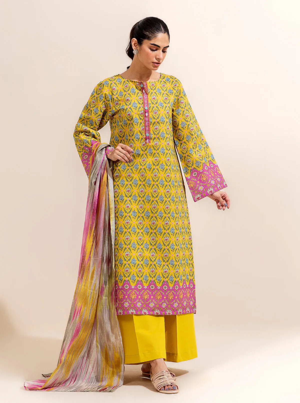3 PIECE PRINTED LAWN-CANDY SAND