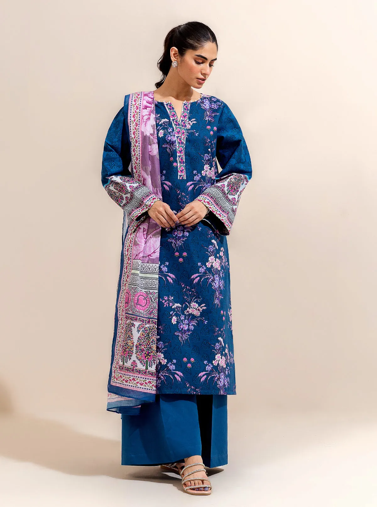 3 PIECE PRINTED LAWN-MIDNIGHT BISMUTH