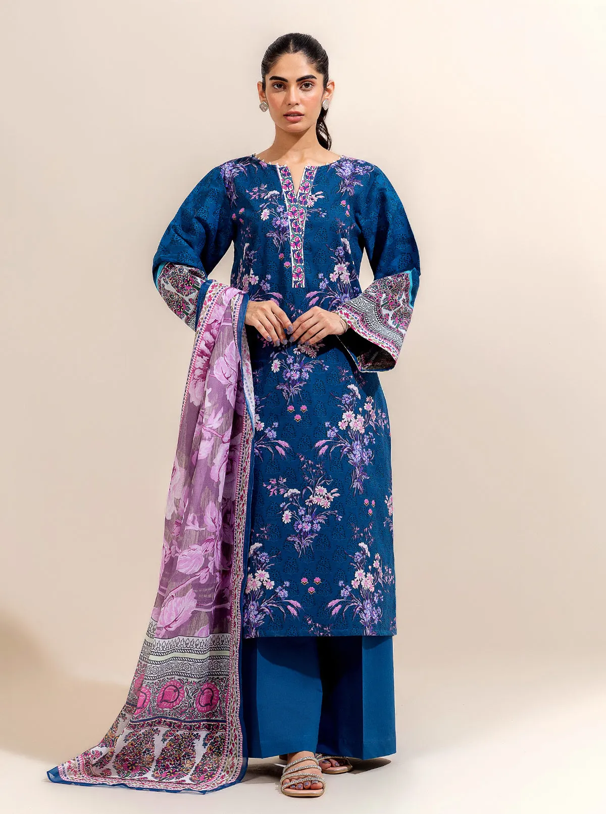 3 PIECE PRINTED LAWN-MIDNIGHT BISMUTH