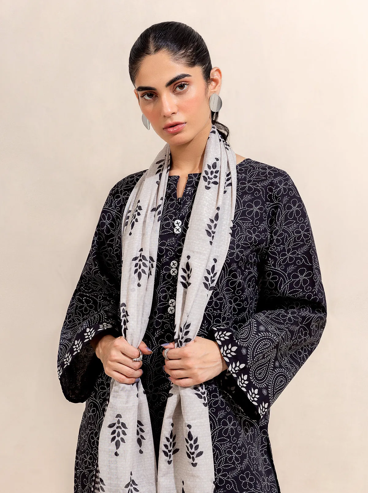 3 PIECE PRINTED LAWN-MYSTERY STITCH