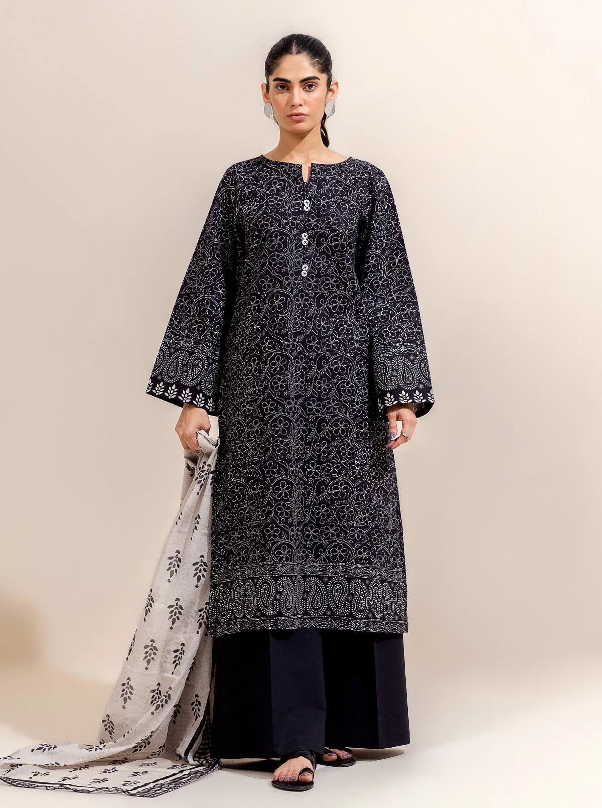 3 PIECE PRINTED LAWN-MYSTERY STITCH