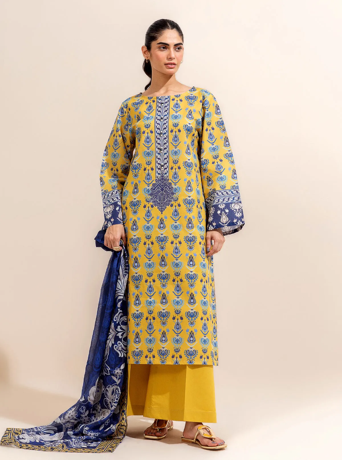 3 PIECE PRINTED LAWN-?ZNIK SENSE