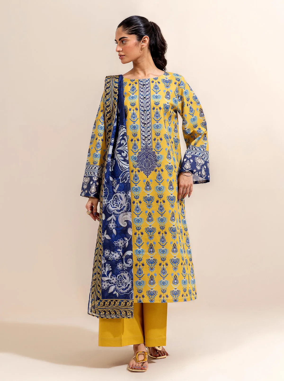 3 PIECE PRINTED LAWN-?ZNIK SENSE