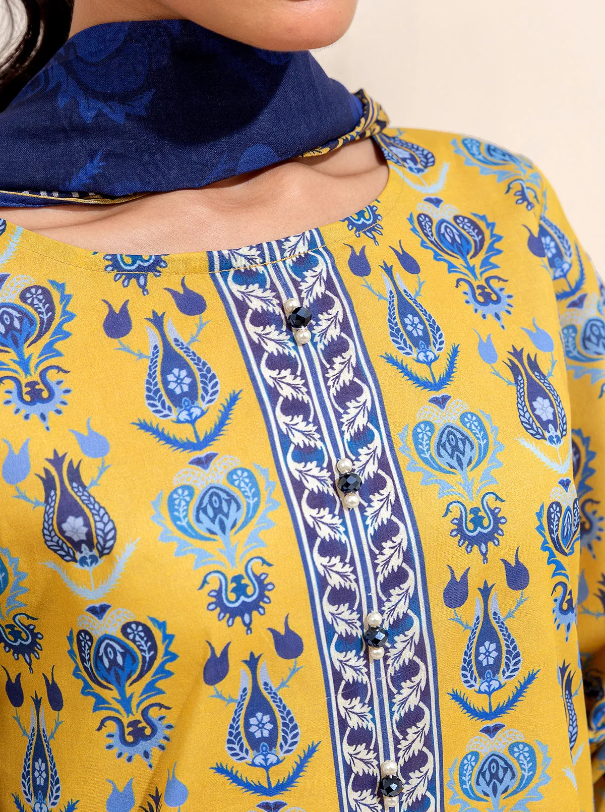 3 PIECE PRINTED LAWN-?ZNIK SENSE