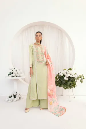 3PC HEMLINE EMBROIDERED LAWN DRESS 04