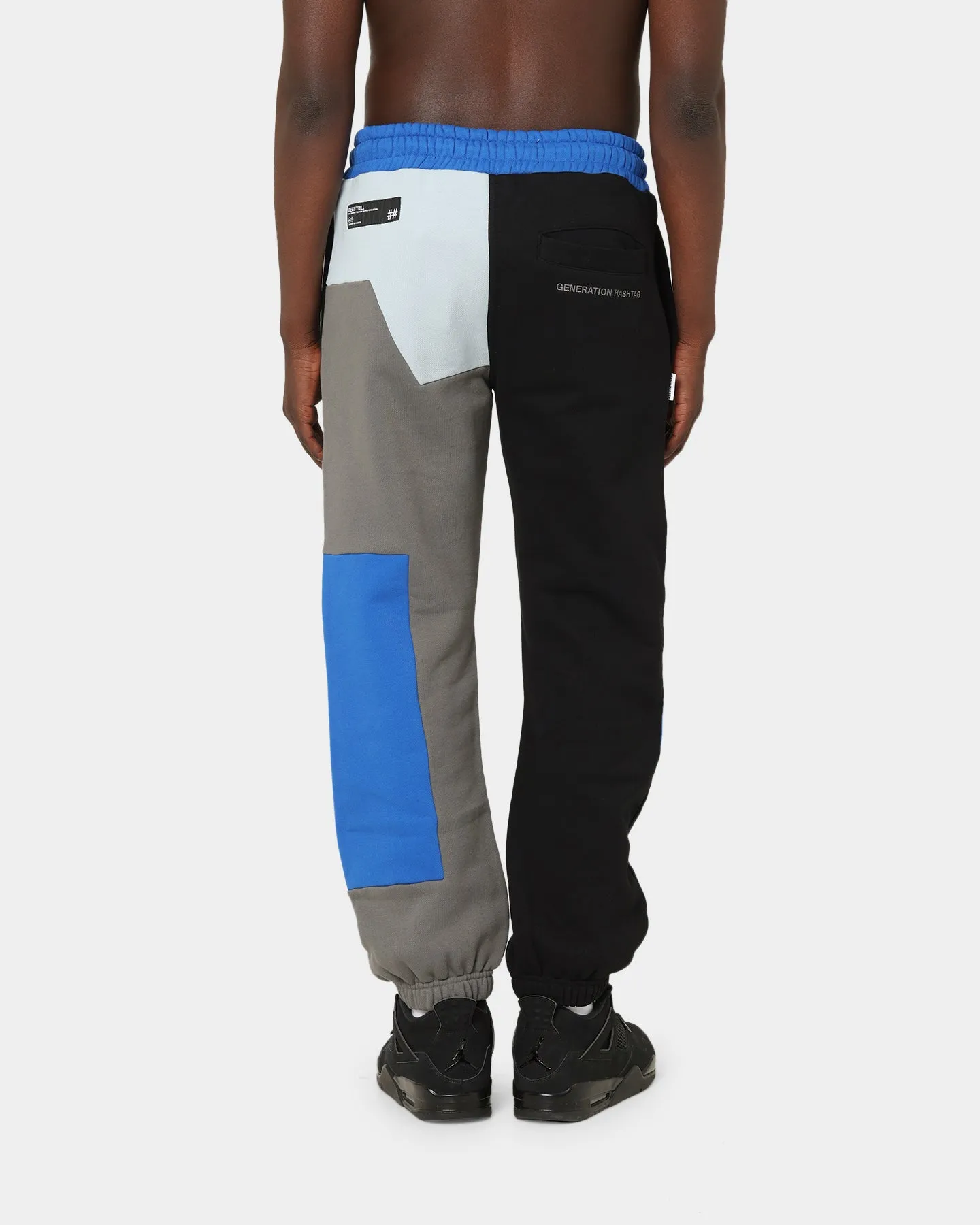 BEENTRILL Patchwork Sweat Pants Blue/Black