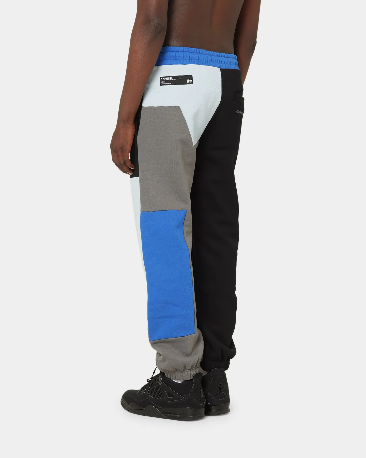 BEENTRILL Patchwork Sweat Pants Blue/Black