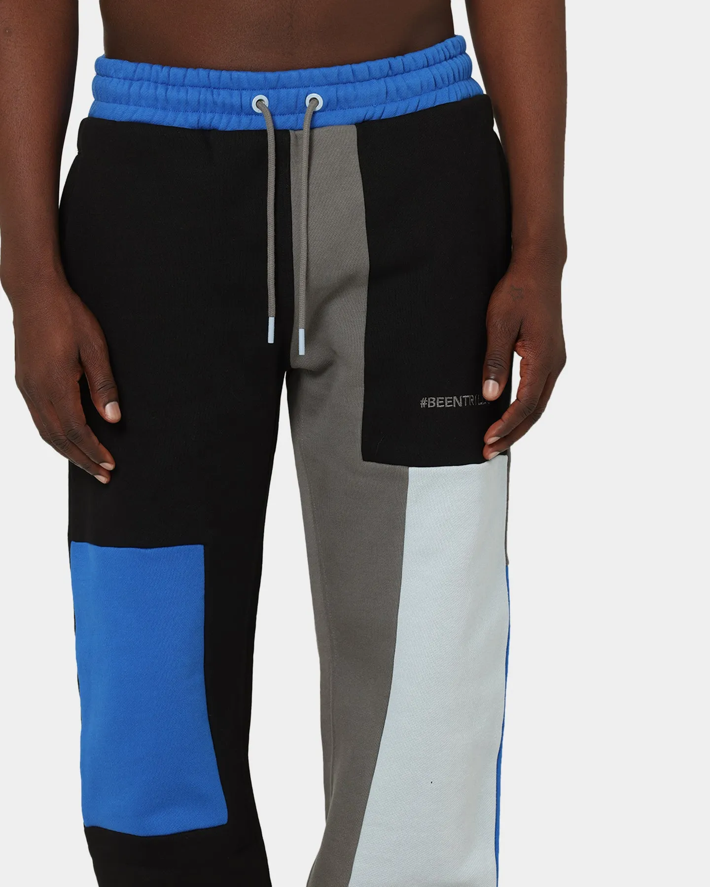 BEENTRILL Patchwork Sweat Pants Blue/Black