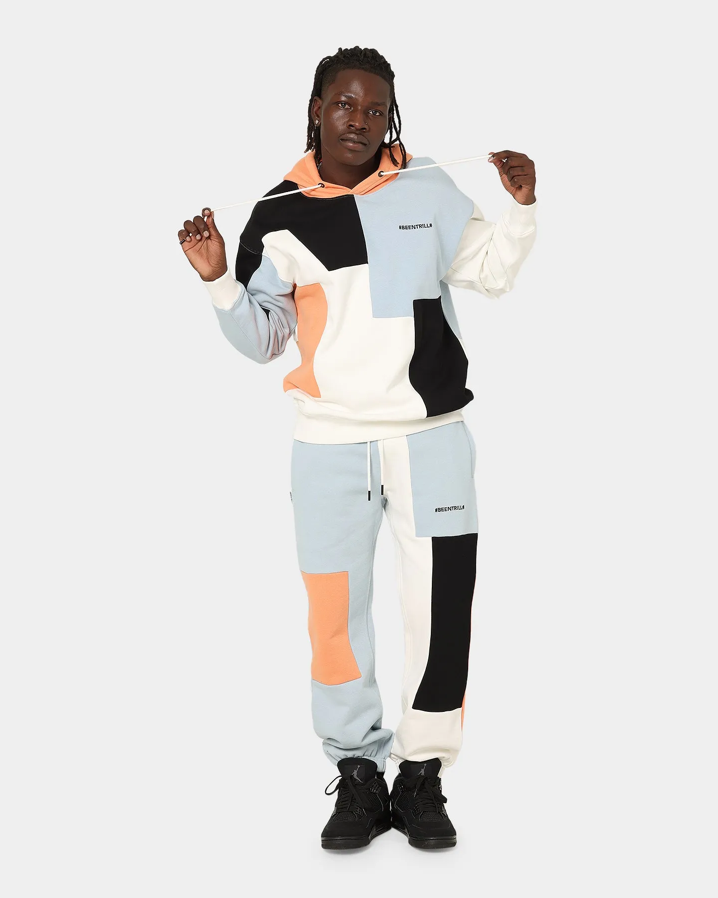 BEENTRILL Patchwork Sweat Pants Blue/Orange