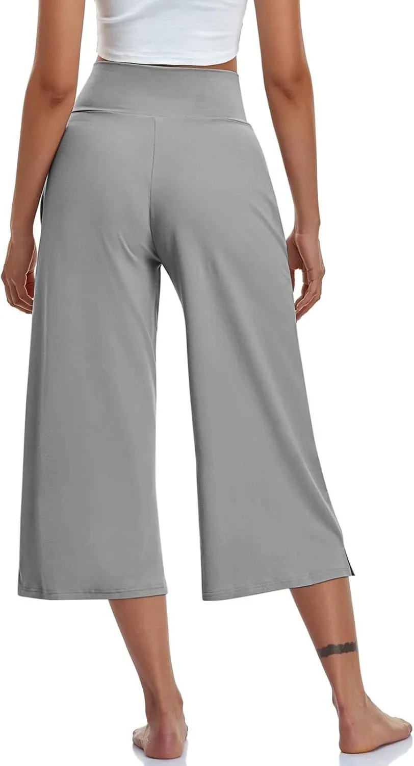 Capris Pants for Women Elastic Waist Petite Short Linen Cotton Capri Pants Stretch Summer Loose Womens Capris Cargo