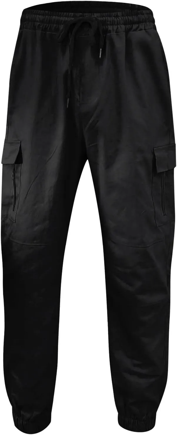 Cargo Pants for Men Work Work Pants Wild Drawstring Sports Jogger with Pockets Long Pants Men's Slim Fit Gym Running