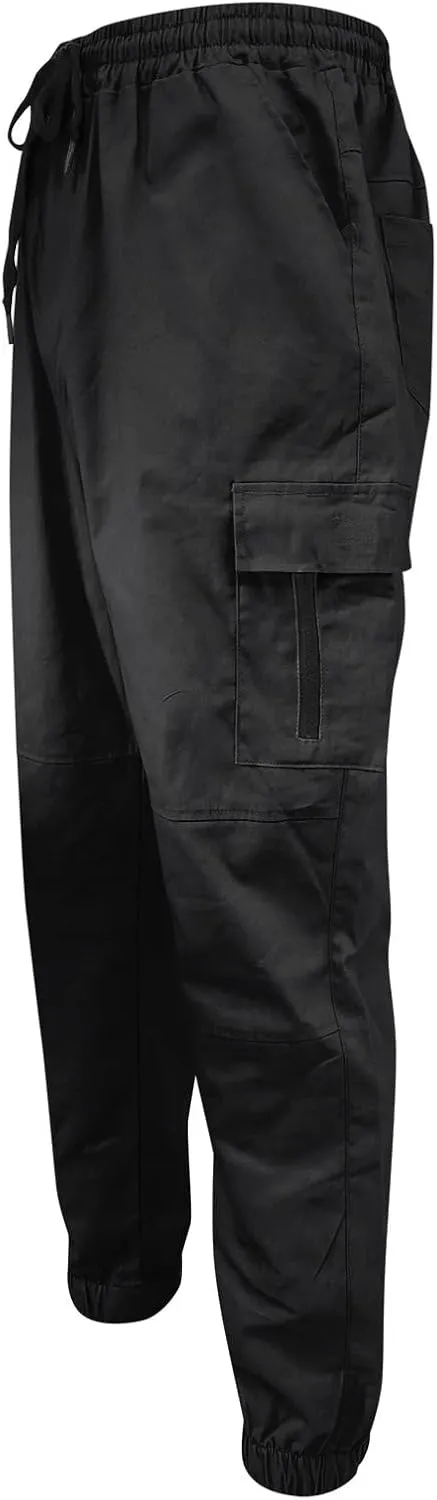 Cargo Pants for Men Work Work Pants Wild Drawstring Sports Jogger with Pockets Long Pants Men's Slim Fit Gym Running