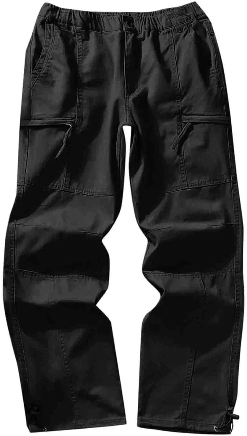 Cargo Trousers for Men with Pockets Mens Cargo Pants Casual Drawstring Athletic Jogger Sports Outdoor Trousers Mens