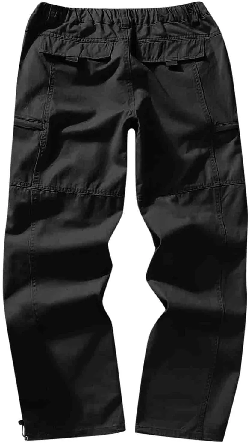 Cargo Trousers for Men with Pockets Mens Cargo Pants Casual Drawstring Athletic Jogger Sports Outdoor Trousers Mens