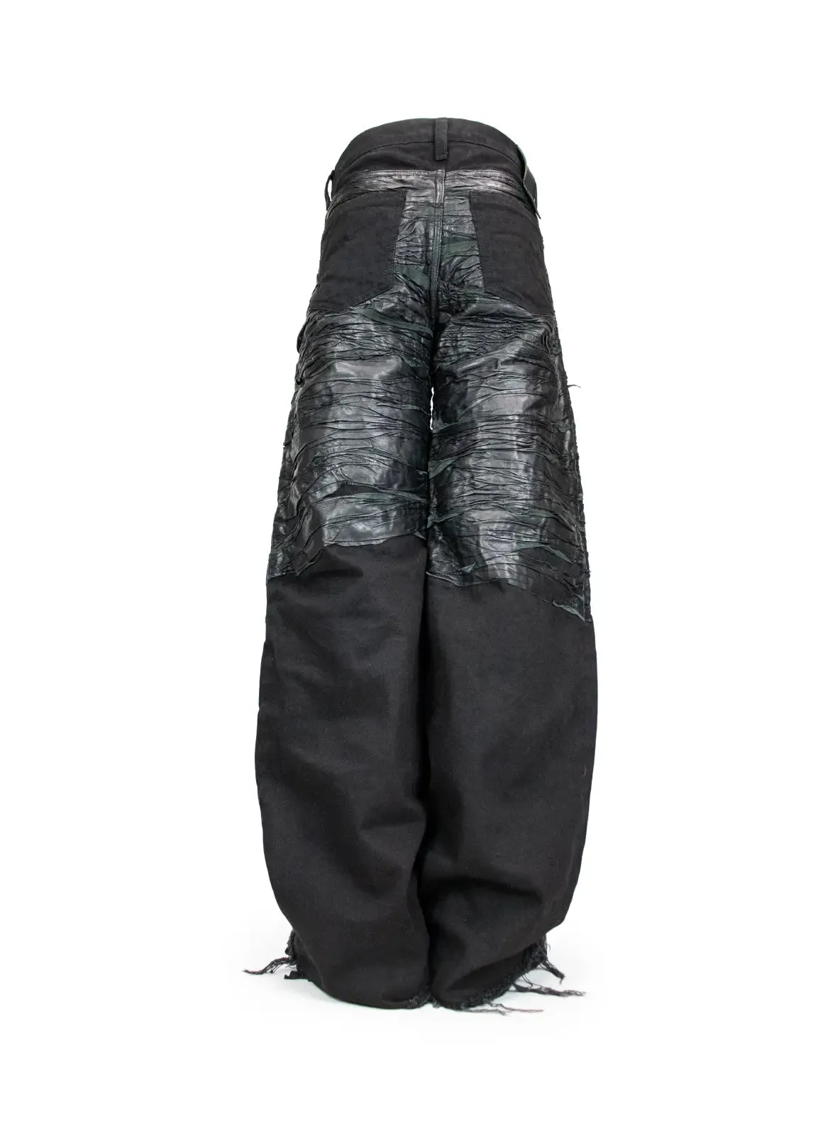CRUDE LEATHER BAGGY DENIM