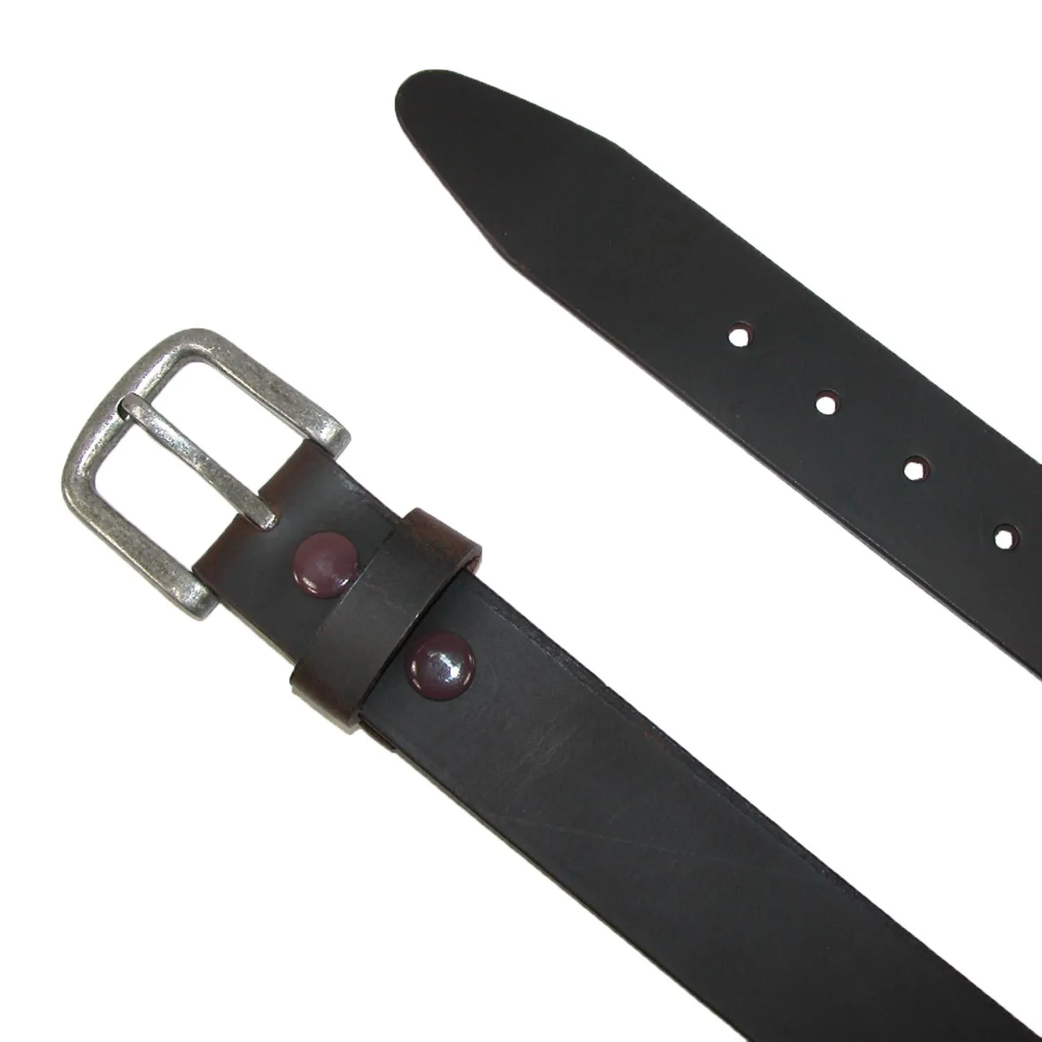 CTM® Men's Big & Tall Leather Removable Buckle Bridle Belt
