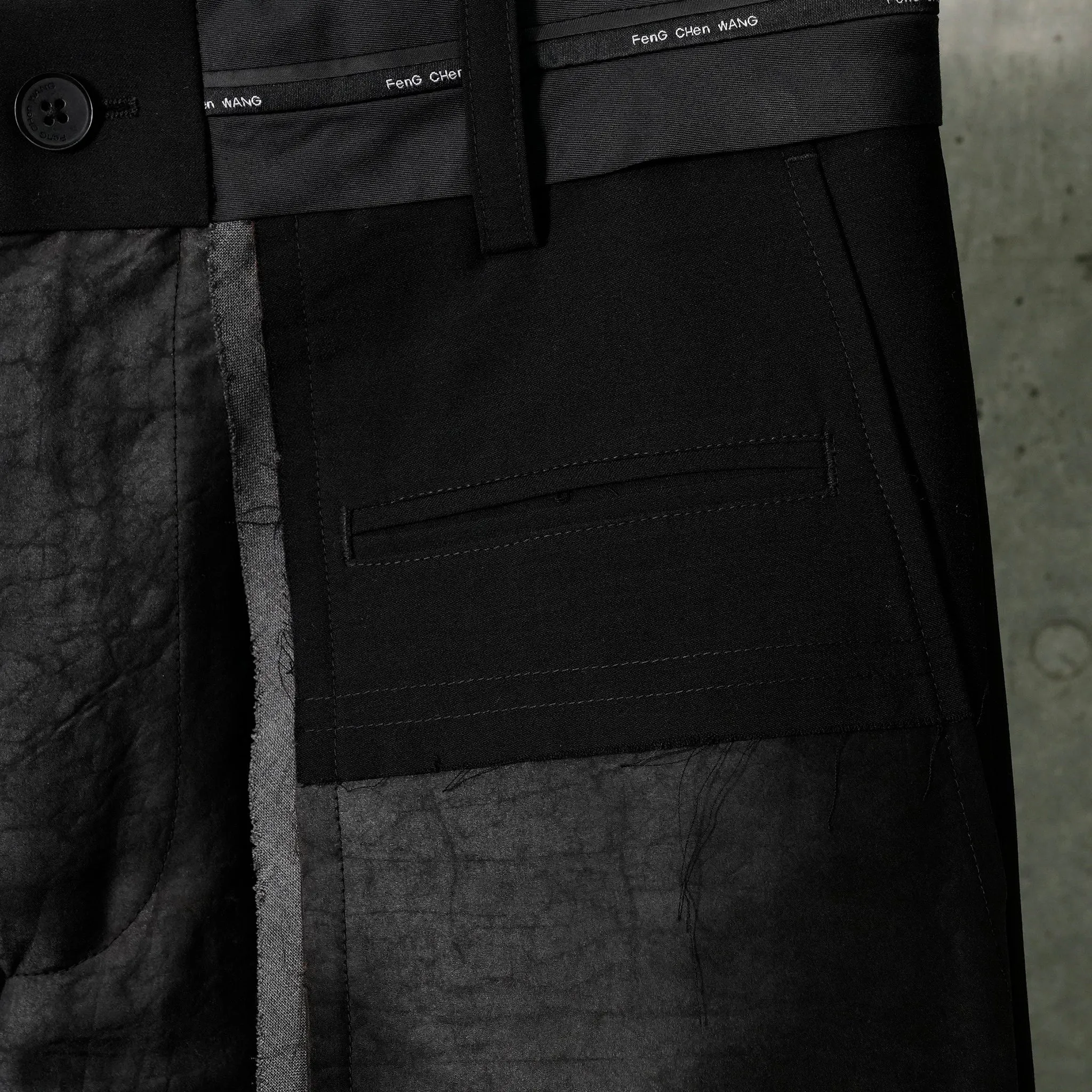 DECONSTRUCTED PATCHWORK TROUSERS / BLACK