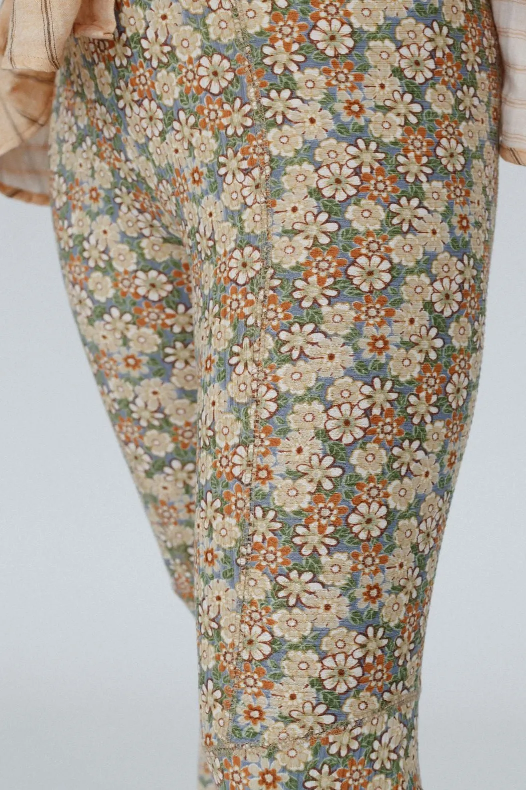 Dream in Flowers Flare Pants - Denim Khaki