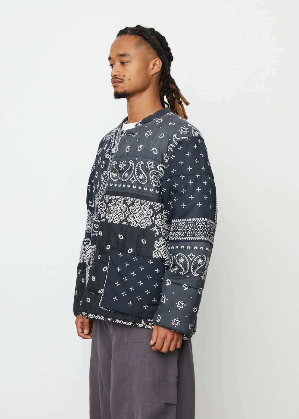 Gauze Bandana Patchwork Quilted Blouson