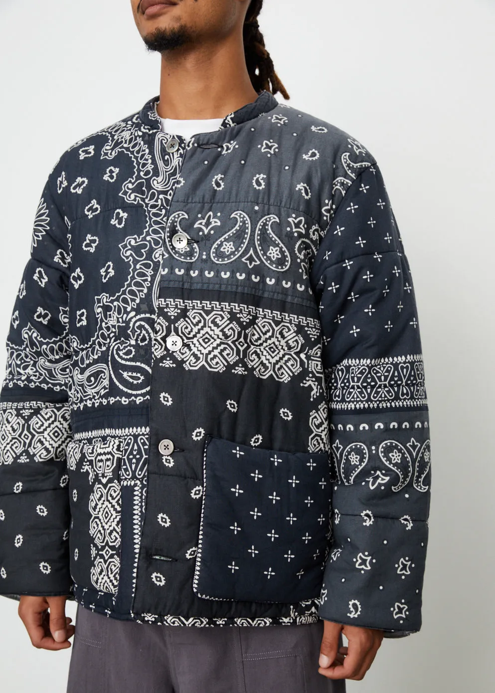 Gauze Bandana Patchwork Quilted Blouson