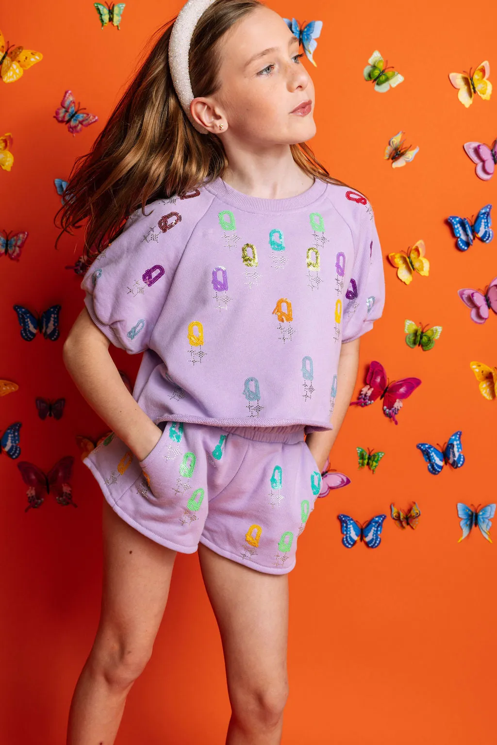Kids Lavender 'Q' All Over Top