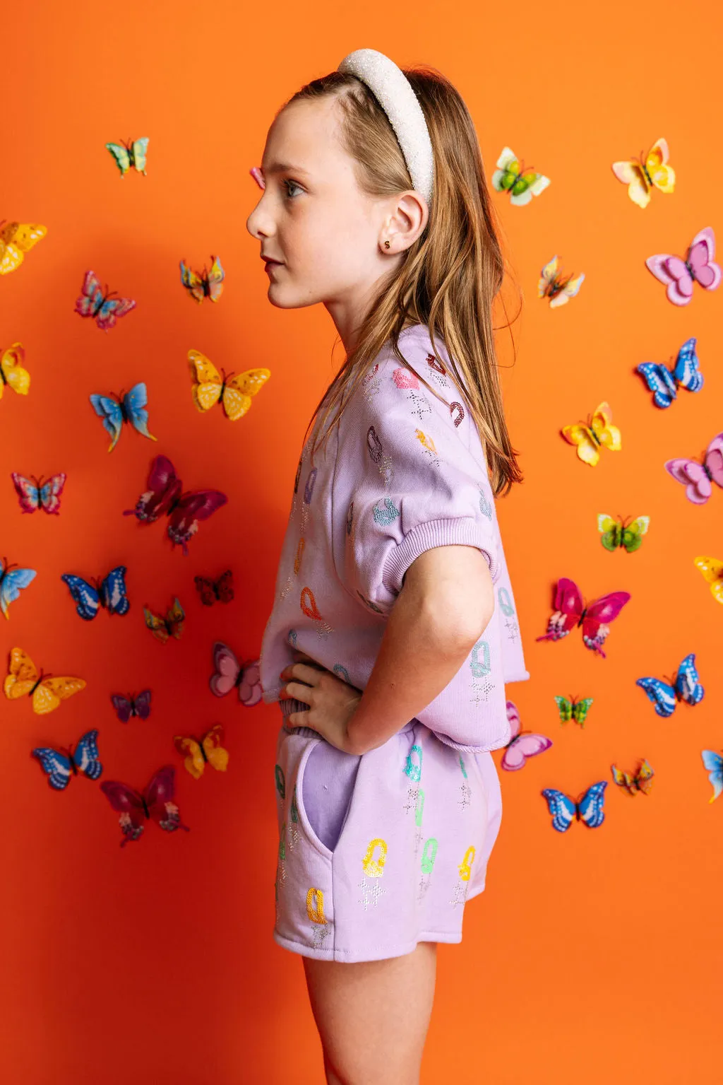 Kids Lavender 'Q' All Over Top