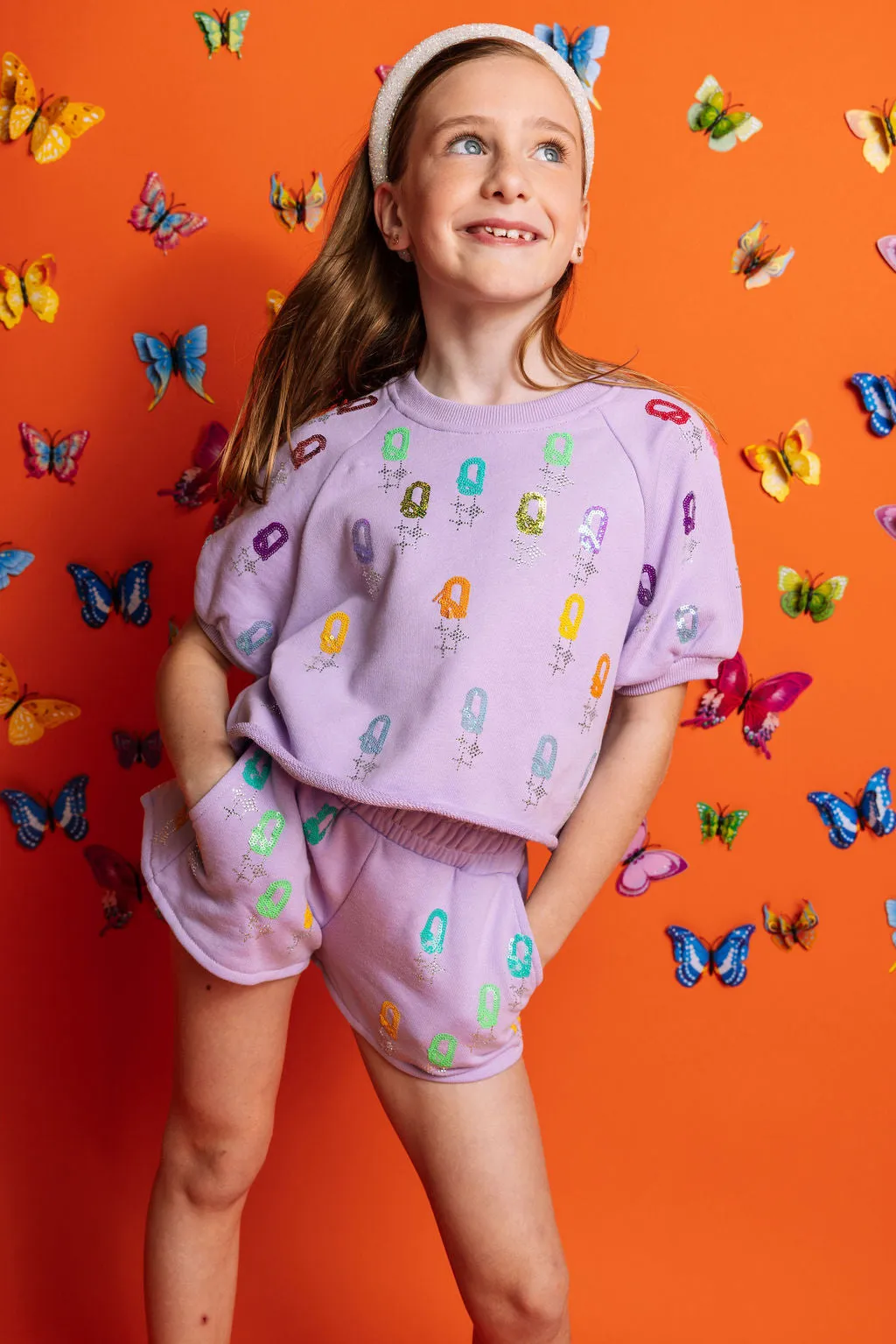 Kids Lavender 'Q' All Over Top