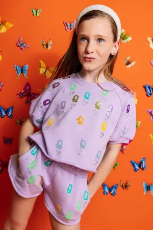 Kids Lavender 'Q' All Over Top