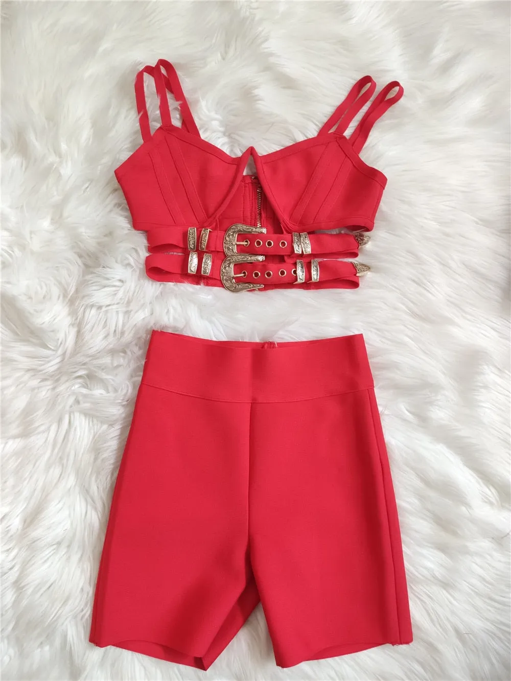 Lacy Sequined Slip 2 Pieces Set