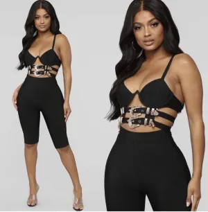 Lacy Sequined Slip 2 Pieces Set