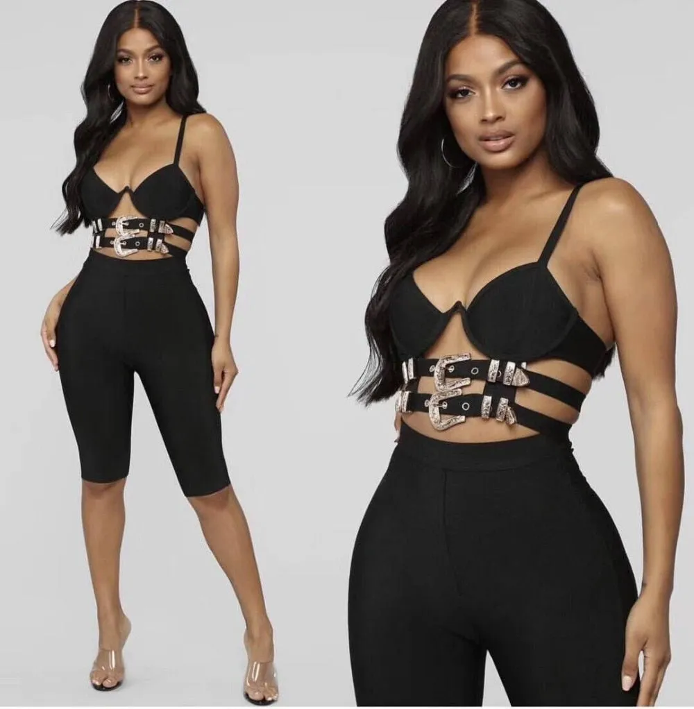 Lacy Sequined Slip 2 Pieces Set