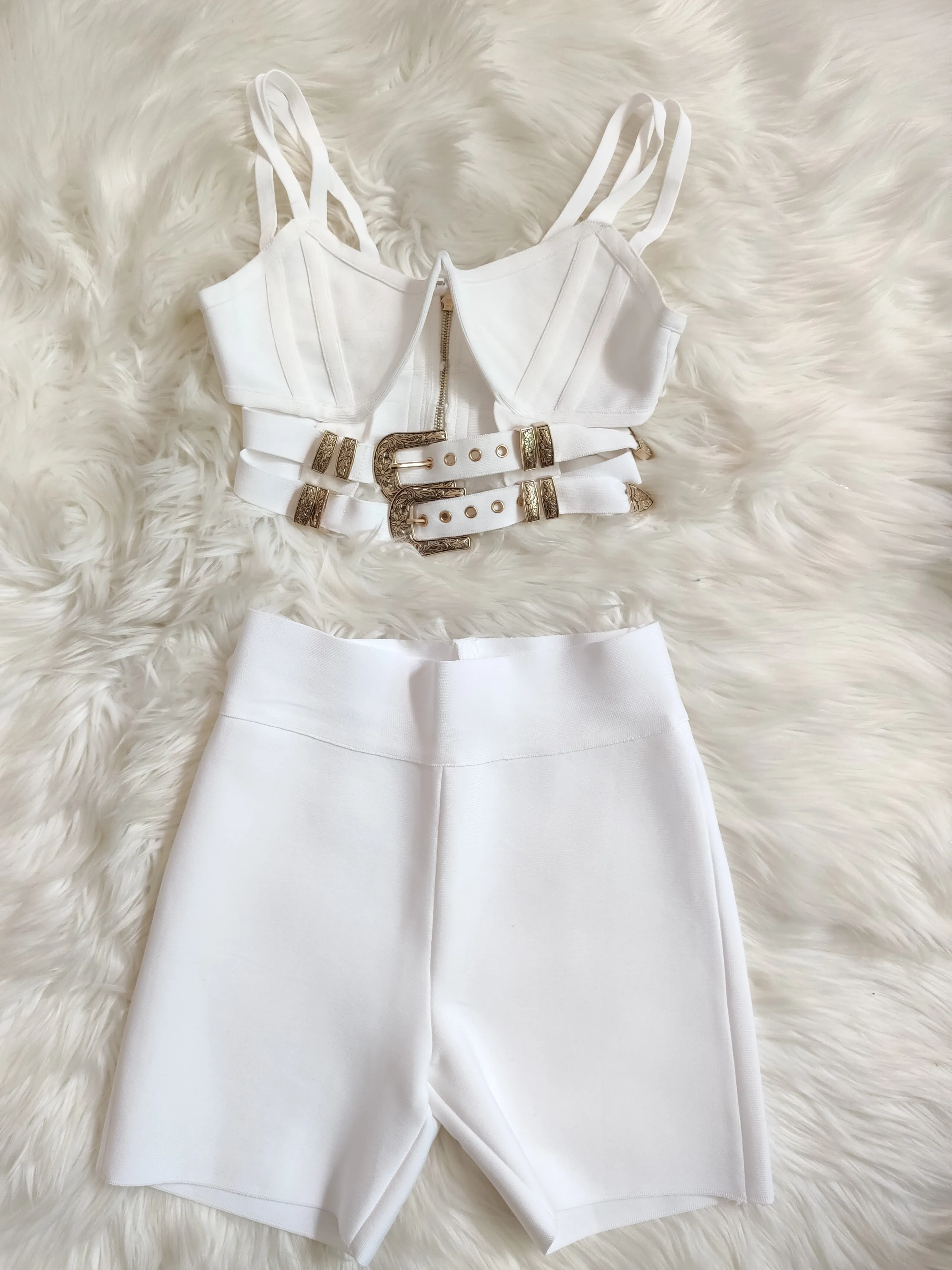Lacy Sequined Slip 2 Pieces Set