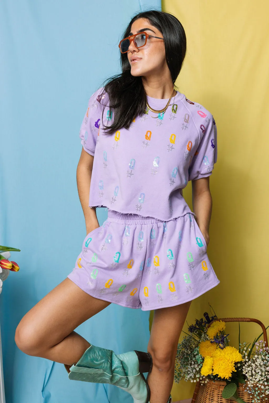 Lavender 'Q' All Over Top