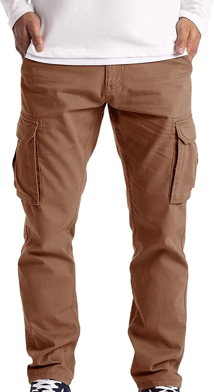 Men's Cargo Sweatpants Fashion Men's Sport Color Bandage Casual Loose Sweatpants Drawstring Pant Mens Sweatpants Mens