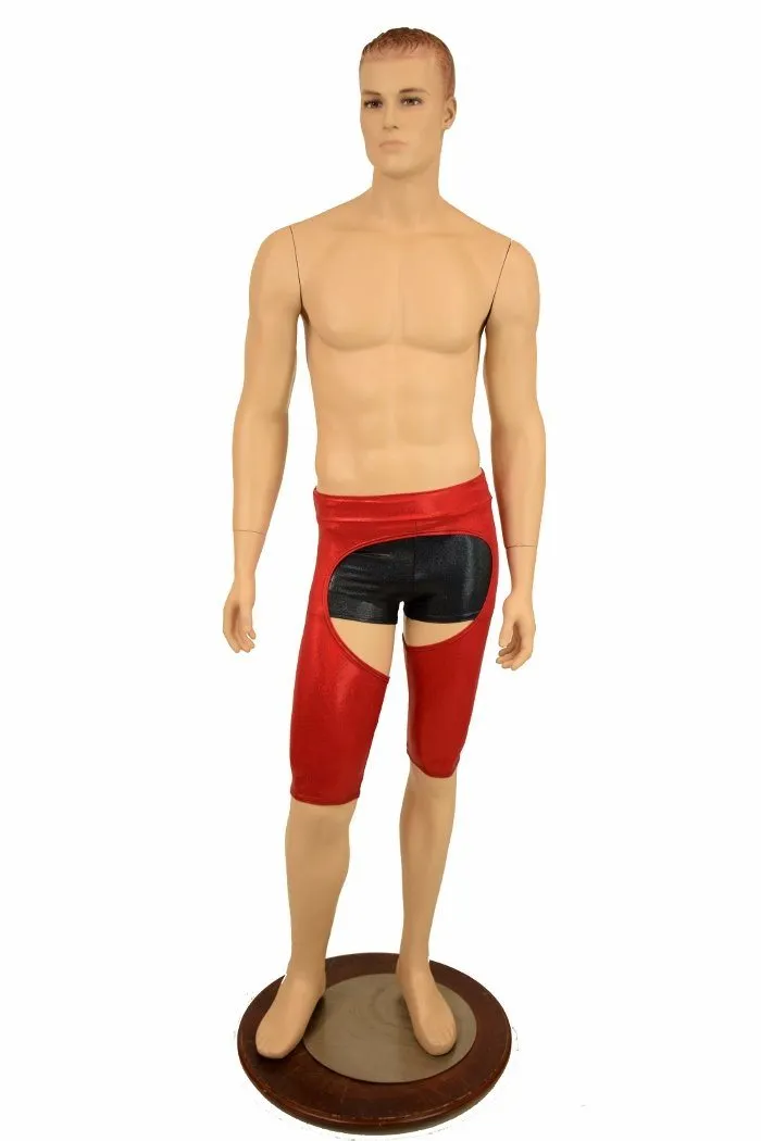 Mens "Sahara" Shorts Chaps in Red Sparkly