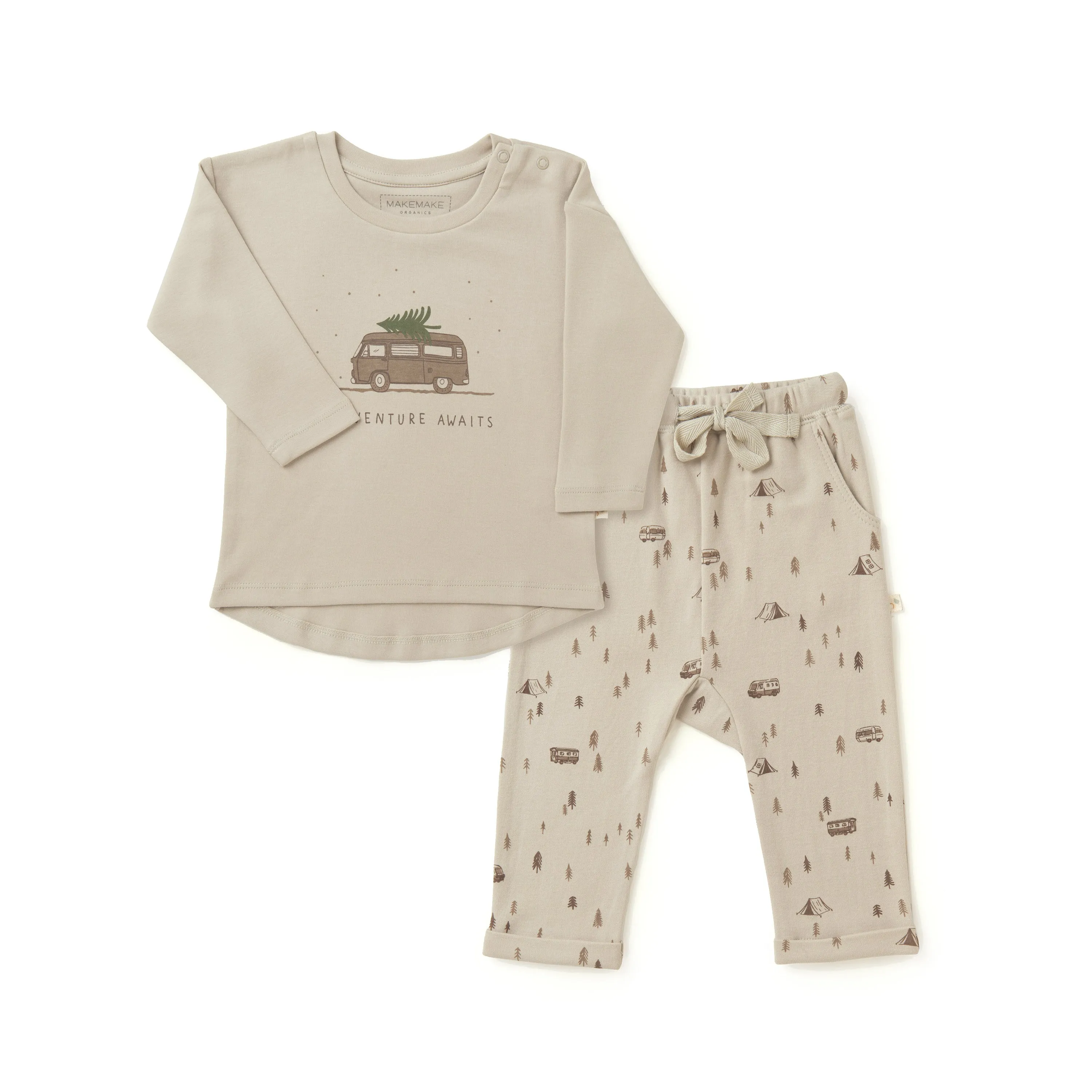 Organic Kids T-Shirt & Pant Set - Adventure Awaits