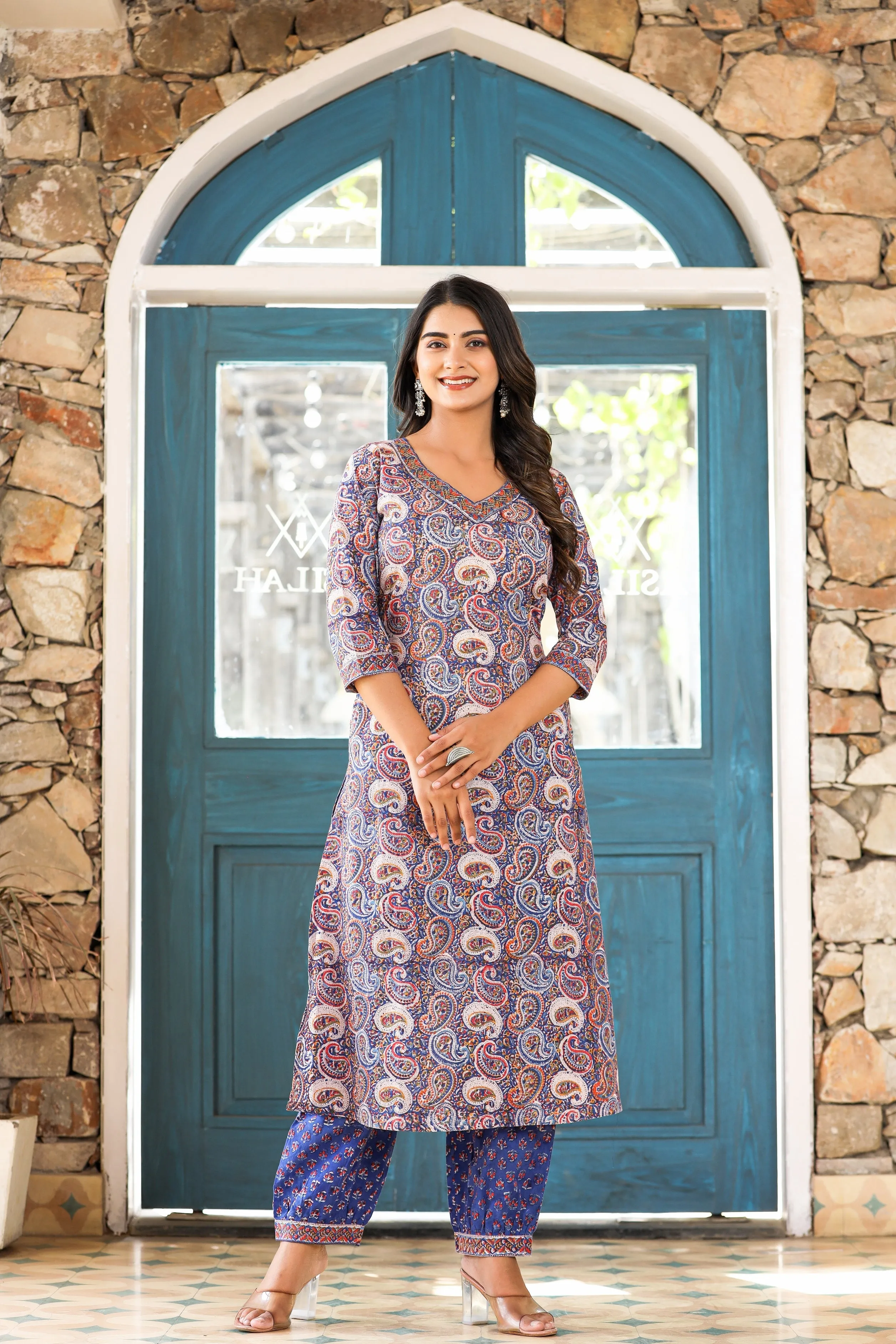 Paisley Handblock Kurta Pant Set