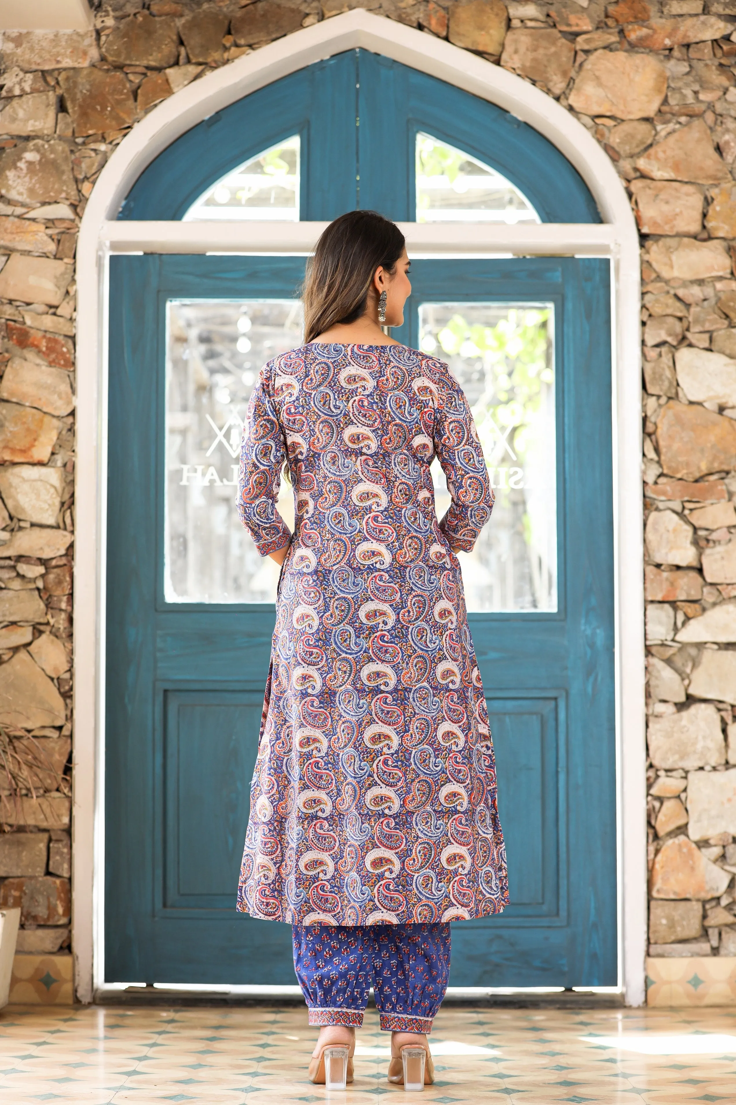 Paisley Handblock Kurta Pant Set
