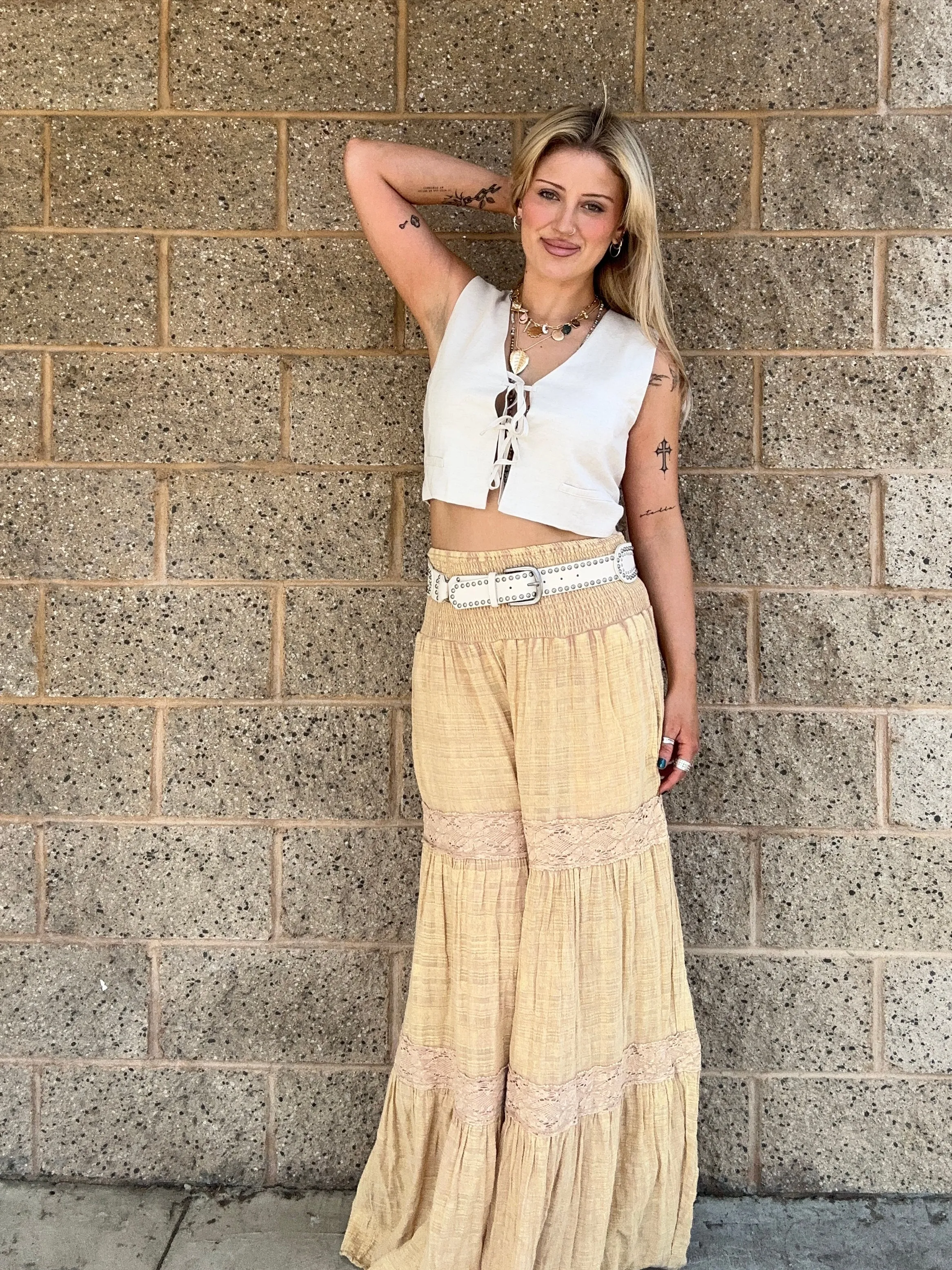 Zully crinkled boho pants