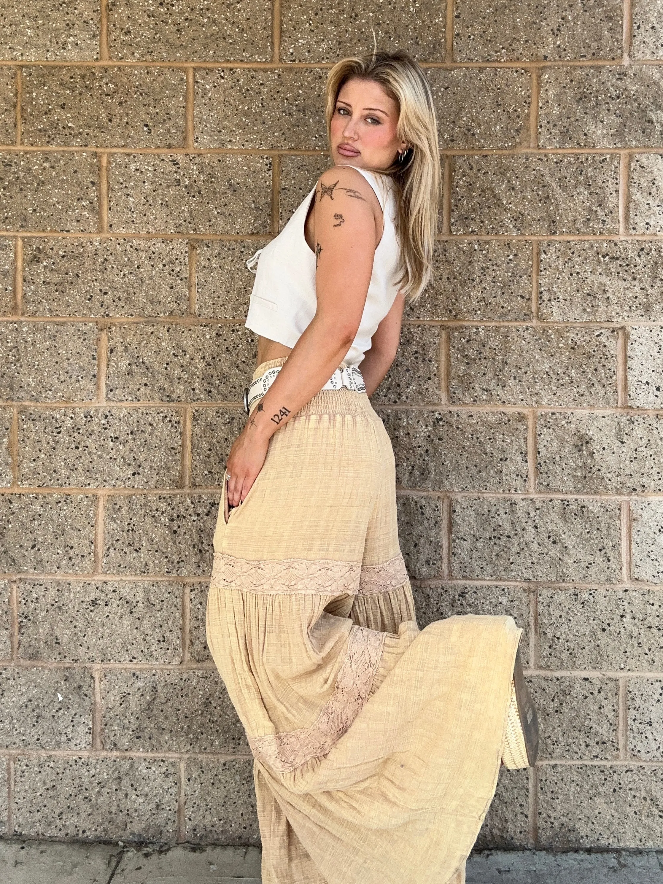 Zully crinkled boho pants