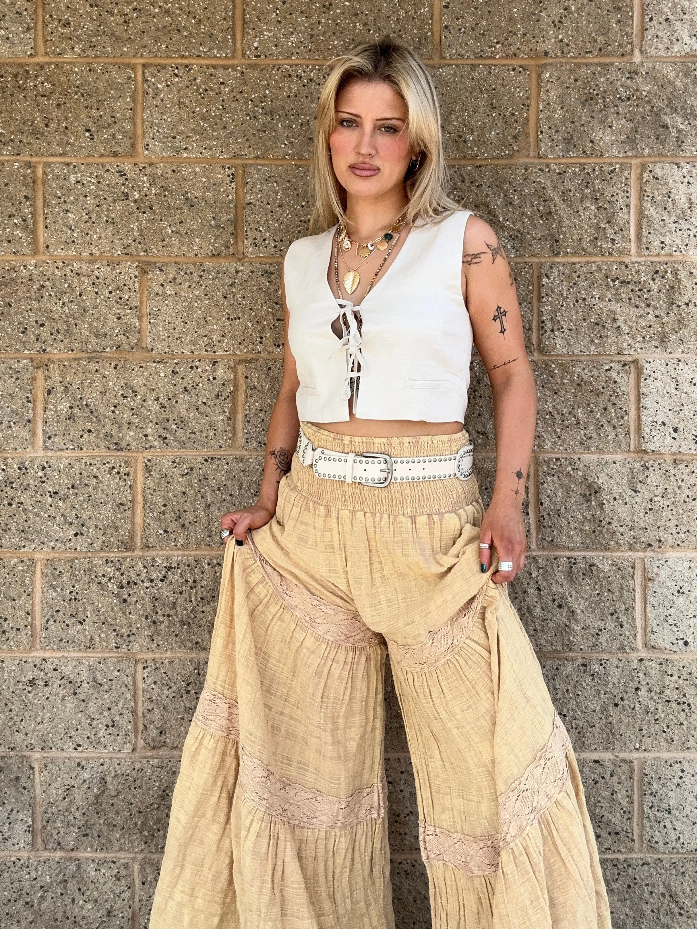 Zully crinkled boho pants